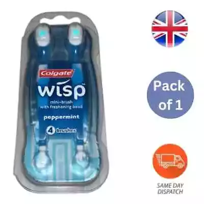 Colgate Max Fresh Wisp 4x Disposable Mini Toothbrush Single Use - Pack Of 1 • £2.75