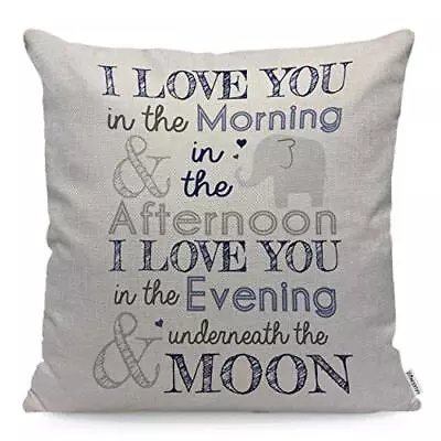 Pillow Cover I Love You In The Morning Afternoon Evening With Elephant Letter... • $18.25