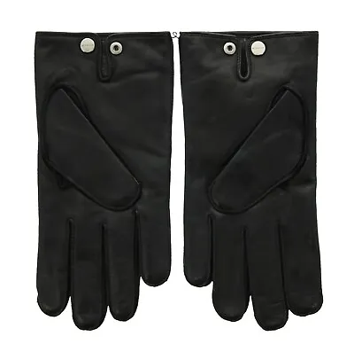 Coach Men's Leather Gloves Cashmere Lined Winter Glove 82604 Black Small $128 • $69.99