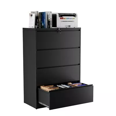 4 Drawers Lateral File Cabinet Metal Storage Organizer Lockable For Home Office • $269.99
