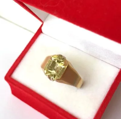 Antique Soviet USSR Ring Sterling Silver 875 & Gold Plated Men's Glass Size 9  • $145