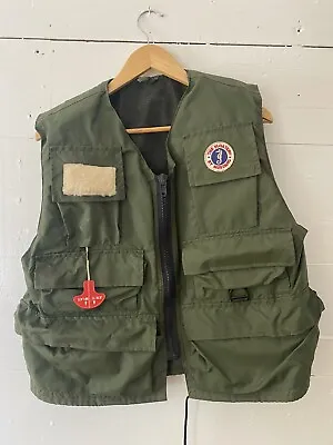 Vintage The Floater By Mustang Inflatable Fishing Vest Angler Vest NICE!! Size M • $150