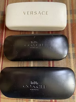 2 Coach Eyeglass Cases  1 Versace Case With Glasses • $10.99