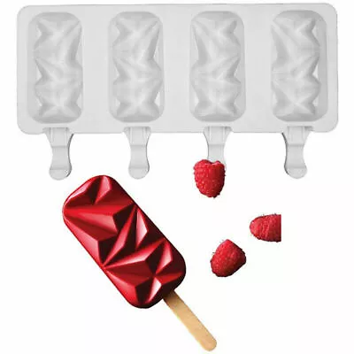 Silicone Ice Cream Mould Popsicle Lolly Frozen Dessert Maker Cakesicles 4 Shock • £2.49