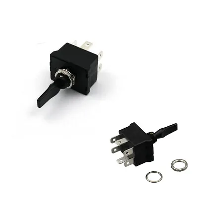 12V Black DPDT 3 Position On / Off / On Momentary Toggle Switch For Boats New • $11.33