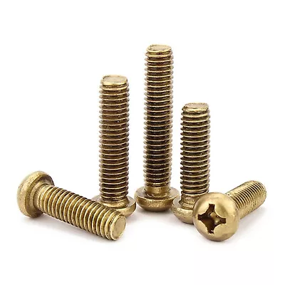 M2 M2.5 M3 M4 M5 M6 M8 Phillips Pan Head Machine Screws Brass Din 7985a • $3.59