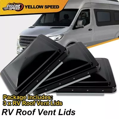 3 RV Roof Vent Cover Replacement Lid Motorhome Camper RV Trailer Black 14  X 14  • $27.80