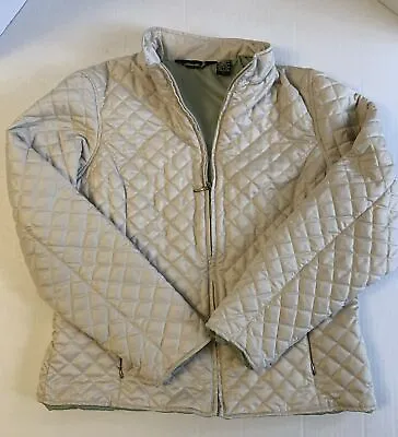 Eddie Bauer Jacket Women Large Cream Quilted Polyester Thermore Sp08 • $17.99