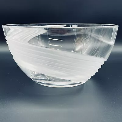 Lenox USA Heavy Art Glass Swirl Bowl Swirl Cut In Glass 8.5” X 4.5” • $27.98