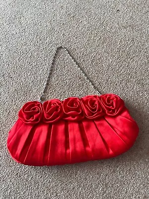 Red Clutch Bag With Short And Long Strap • £4.49