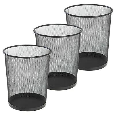  Metal Mesh Waste Paper Bin For Office Home Use Bedroom - Lightweight And Sturdy • £11.99