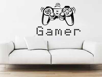Gamer Wall Decals Game Controllers Gaming Video Game Boy Room Gift Nursery ZX11 • $19.99