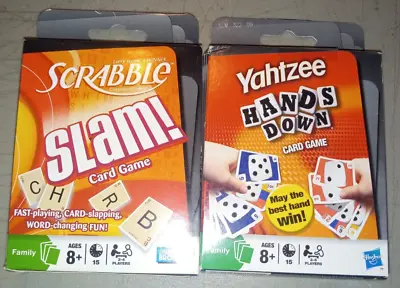 Parker Bros Travel Game Lot Scrabble Slam Card Game Yahtzee Hands Down Card Game • $9.95