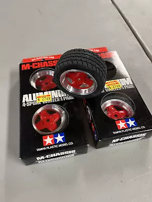 Vintage 1996 Tamiya M-Chassis 53249 Aluminum 4-spoke Wheels And Tires Red • $200