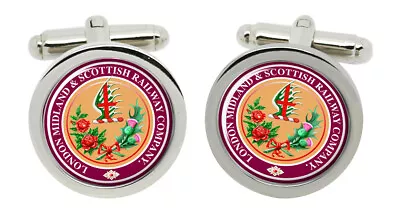 LMS London Midland Scottish Railway Crest Cufflinks In Chrome Box • £19.99