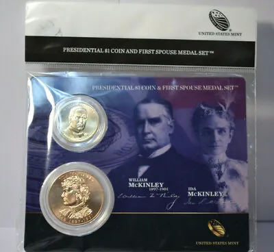 $340 • Buy  2013 William Mckinley Presidential $1 Coin & First Spouse Medal Set Us Mint#xn7