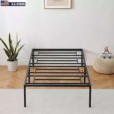 Heavy Duty 14  Twin Size Metal Bed Frame Sturdy Steel Platform Slat Support • $61.99