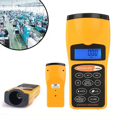 Handheld Digital Laser Point Ultrasonic Distance Meter Measure Tape Range Finder • £14.89