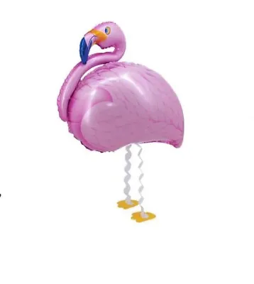 Flamingo Balloon Pink Walking Pet Animal Airwalker Foil Helium Kids Parties Toys • £2.99
