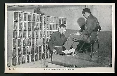Postcard New Soldier Fitted For Boots - Recruit Reception Center Army Life • $4