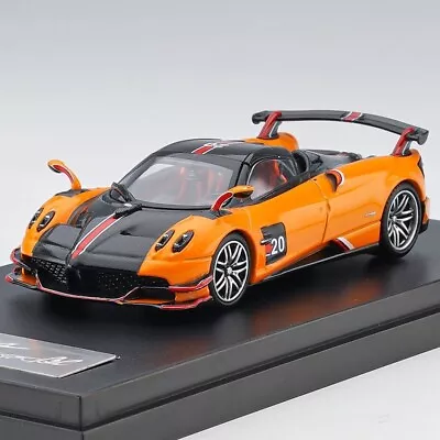 AU LCD 1:64 Yellow Pagani Huayra Racing Sports Model Toy Diecast Metal Car Box • $51.69