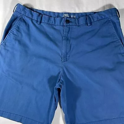 Izod Mens Cobalt Blue Saltwater Stretch Flat Front 9  Chino Shorts - Size 38 • $14