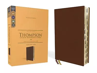 KJV Thompson Chain-Reference Bible Genuine Leather Calfskin Brown Art Gilde • £100.22