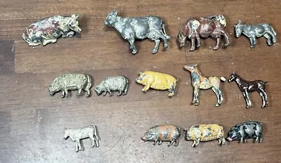 Vintage Lot Of Lead/pot Metal Farm Animals Figures Lot Of 13 • $40