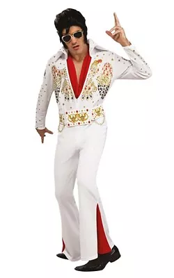 LICENSED DELUXE ELVIS KING ROCK N ROLL JUMPSUIT 50s 60s ADULT MENS COSTUME • $66.30