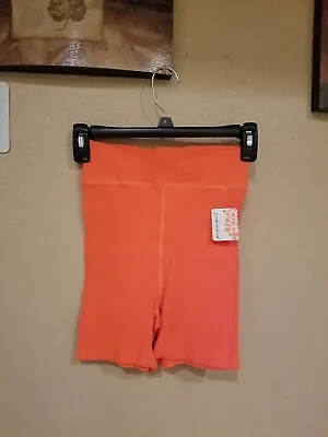 Free People Movement Free Throw Biker Shorts  Burning Up Neon Orange Size  XS • $22