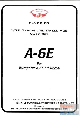 ORDFLM32020 1:32 Flying Leathernecks A-6E Intruder Canopy And Wheel Hub Mask • $10.49