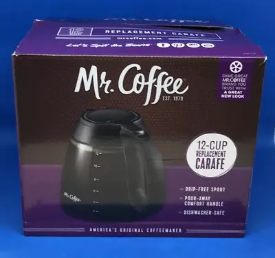 New NOB Mr. Coffee 12 Cup Replacement Carafe Black Drip EJX LMX VMX ISX FTX TJX • $19.95