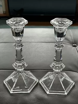 💥Antique Mid Century Glass Candle Holders Gorgeous Tiffany Style 1 Day Ship!👍 • $19.99