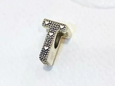 $35 • Buy Authentic Pandora Sterling Silver LETTER INITIAL T Charm 797474