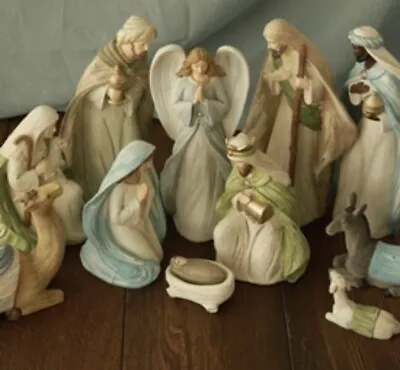 NEW In Box! 12 Piece Pastel Nativity Set For Advent And Christmas Season • $99.97