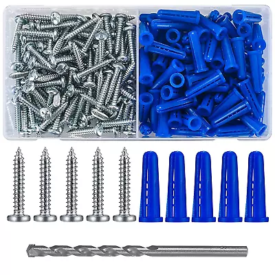 200 Pcs Conical Concrete Wall Anchors And Screws For Drywall 10# Blue Conical  • $14.99