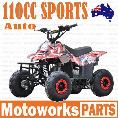 $949 • Buy MOTOWORKS 110CC Sports Auto ATV QUAD Dirt Bike Gokart 4 Wheeler Buggy Kids RED