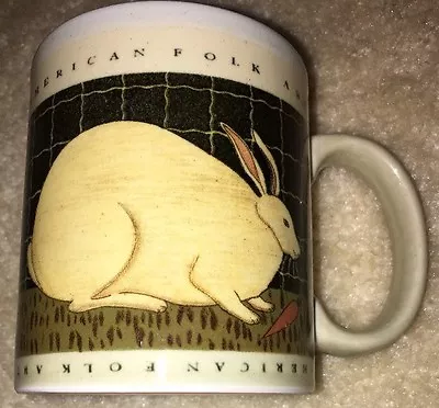 Warren Kimble American Folk Art Otagiri Japan Rabbit Mug 3.5  X 3  EUC • $14.99