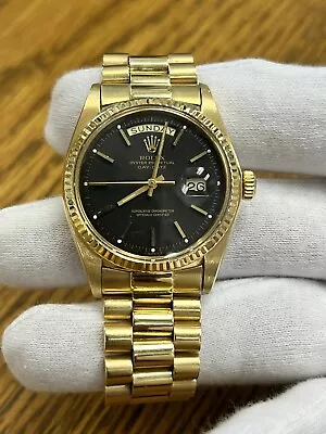 Rolex Day-Date 1803 Gold President Bracelet With Gold Bezel • $12499.99