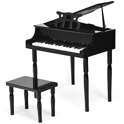 Classical Kids Piano 30 Keys Wood Toy Mini Grand Piano With Bench Pink/Black • $84.99