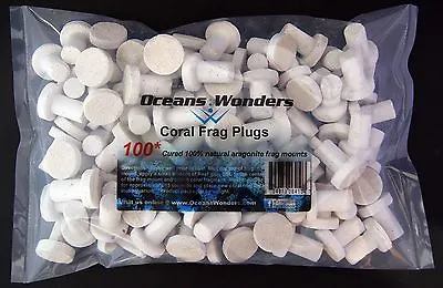 100 CURED REEF PLUGS FOR LIVE CORAL FRAG PROPAGATION  Great For Sps Lps Zoo Zoa • $20.99