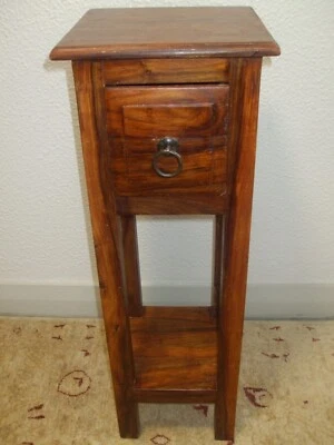 £16.75 • Buy Vintage Tall Wooden Two Tier Plant Stand Table  With Drawer Oriental 99p No Res