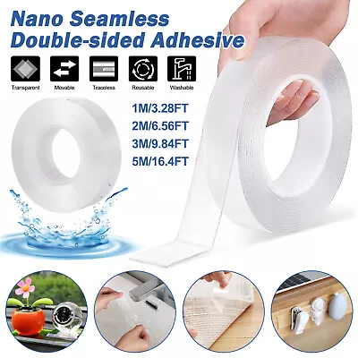Upgrade Reusable Strong Adhesive Nano-Traceless Tape Anti-Slip Gel Double Sided • $13.86