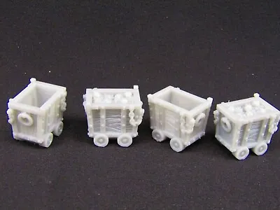 4pc Mine Carts Scatter Terrain Scenery 3D Printed Mini Miniature Model 28/32mm • $12.99