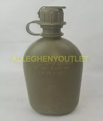 GENUINE US Military 1 QUART QT CANTEEN Hard Plastic OD 1QT W NBC M-1 Cap VGC • $7.45