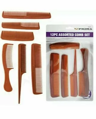Brown Comb Set 12 PC Assorted Best Quality Different Sizes. • £2.99
