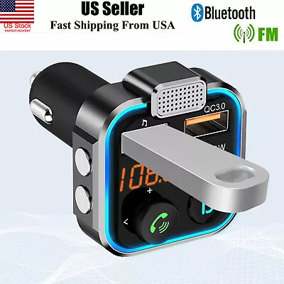 Bluetooth 5.0 Car FM Transmitter MP3 Player Hands Free Radio Adapter USB Charger • $8.34