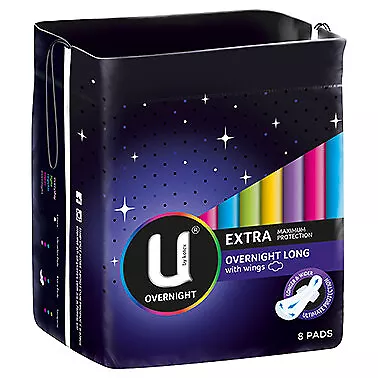 U By Kotex Overnight Extra Pads Long - 8 Pack • $5.69