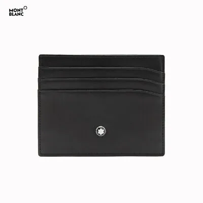 Montblanc Meisterstuck Men's Pocket Leather Wallet 6cc - Black (106653) • $149.99