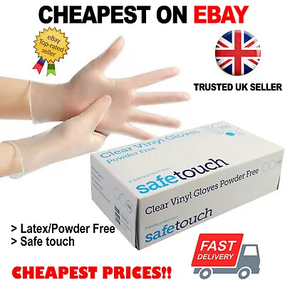 Disposable Vinyl Gloves Powder Latex Free Work Strong Tattoo Food BOX 100 • £1.99